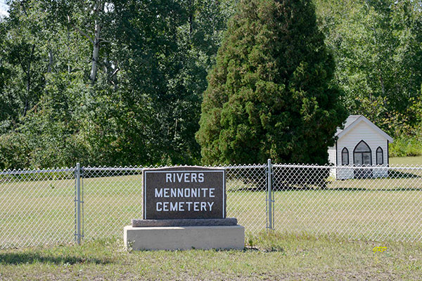 Model of the Rivers Mennonite Church in the Rivers Mennonite Cemetery