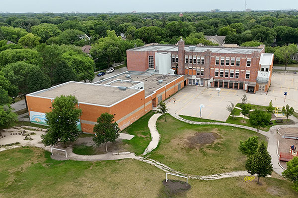 Aerial view of Riverview School
