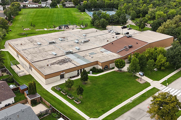 Aerial view of River West Park School