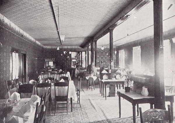 Dining room in the Roblin Hotel