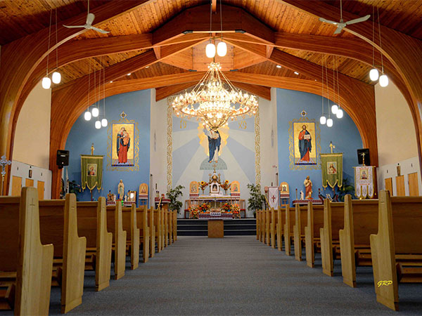 Interior of Sacred Heart Ukrainian Catholic Church at Rossburn