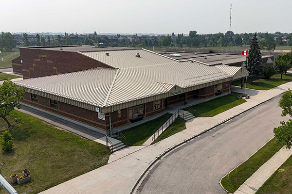 Aerial view of Burland School
