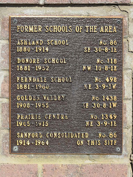Plaque on Sanford School commemorative monument