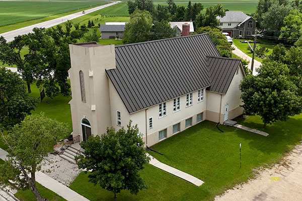 Aerial view of Sanford United Church