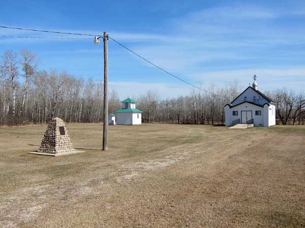 Senkiw pioneers commemorative monument and the Nativity of St. Mary Ukrainian Orthodox Church
