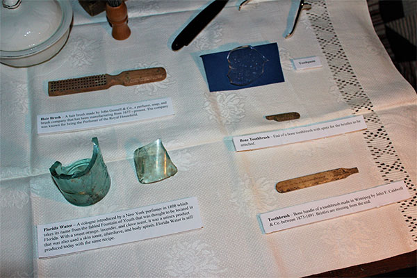 Artifacts found during the 2019 field season by the University of Manitoba field school excavations at Seven Oaks House Museum