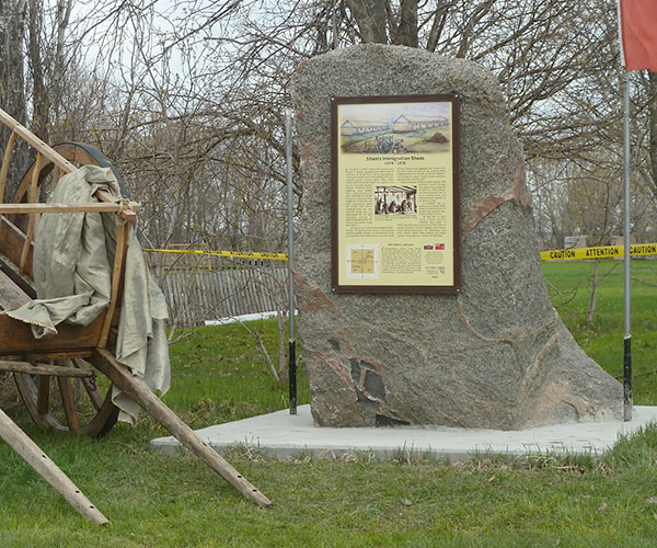 Shantz immigration sheds commemorative monument