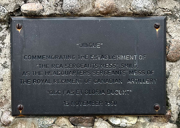 Plaque on the Shilo Memorial Cairn