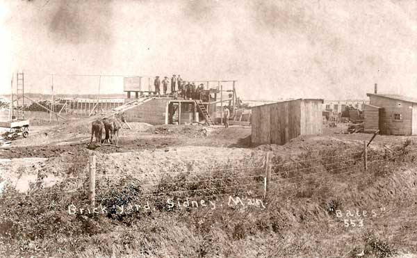 A postcard view of the Sidney Brickworks, taken by photographer Edward Bates