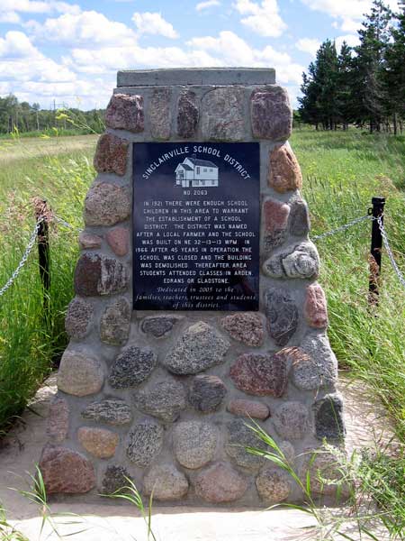 Sinclairville School commemorative monument