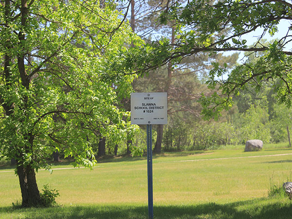 Slawna School commemorative sign