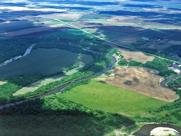 The former Souris City site, in the lower left corner of this aerial view