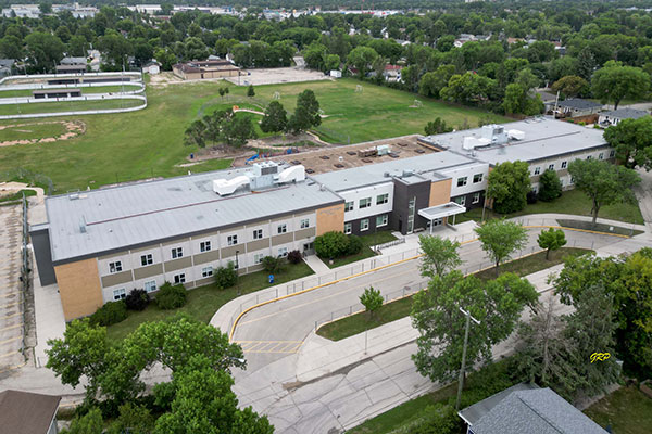 Aerial view of Springfield Heights School