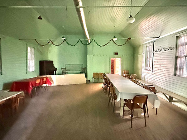 Interior of Spruce Bluff Community Hall