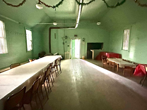 Interior of Spruce Bluff Community Hall