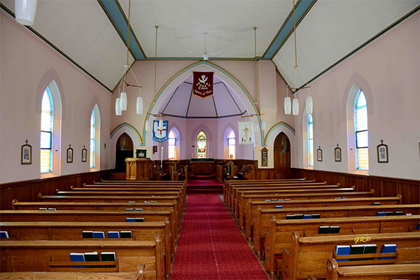 Interior of the St. Agnes Anglican Church
