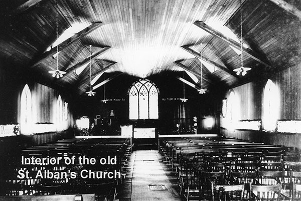 Interior of the original St. Alban’s Anglican Church