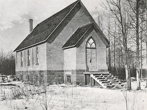 Postcard view of St. Andrew’s Presbyterian Church at Ninette