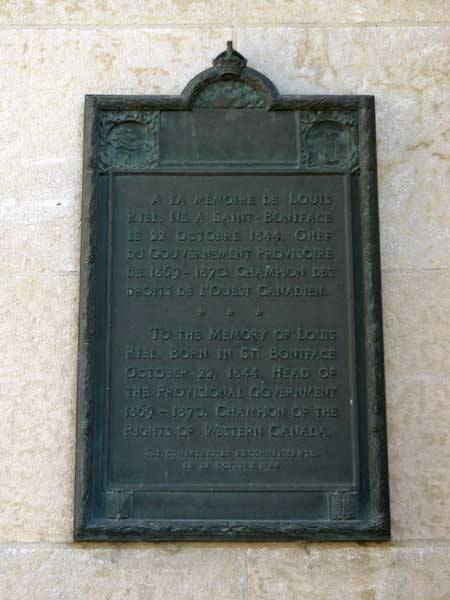 Louis Riel commemorative plaque