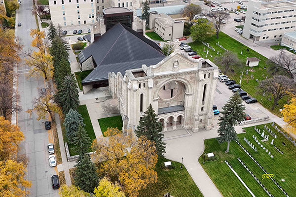 Aerial view of St. Boniface Cathedral