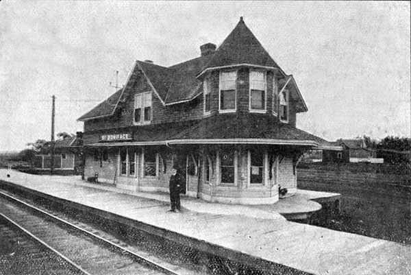 Canadian Northern Railway station in St. Boniface - Published by J. B. LeClerc