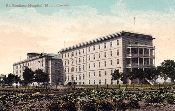 Postcard view of the St. Boniface Hospital