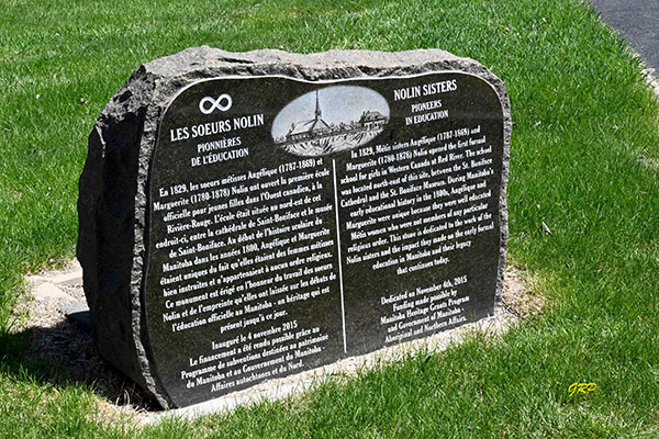 Commemorative plaque for the Nolin sisters at Le Musée de Saint-Boniface Museum