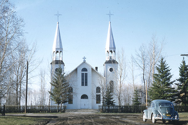 Bell tower from the second Roman Catholic Church at St. Claude