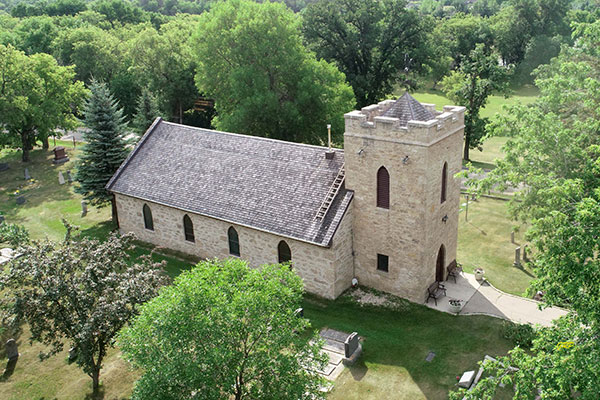 Aerial view of St. Clement’s Anglican Church