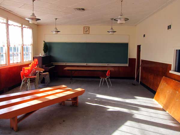 Interior of the former St. Daniel School building