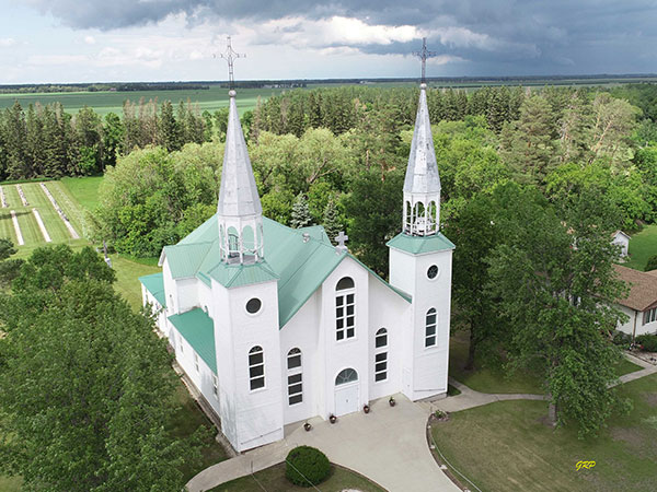 Aerial view of Saint-Denis Roman Catholic Church