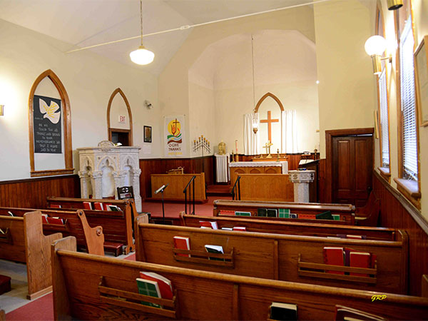 Interior of St. James Anglican Church at Beausejour