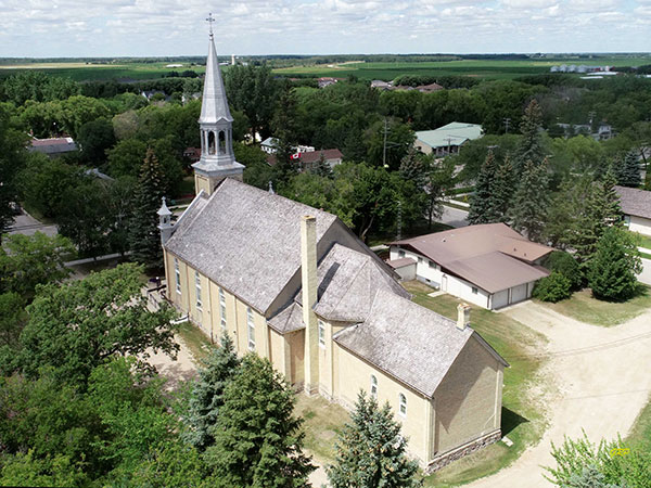 Aerial view of St. Joachim Roman Catholic Church