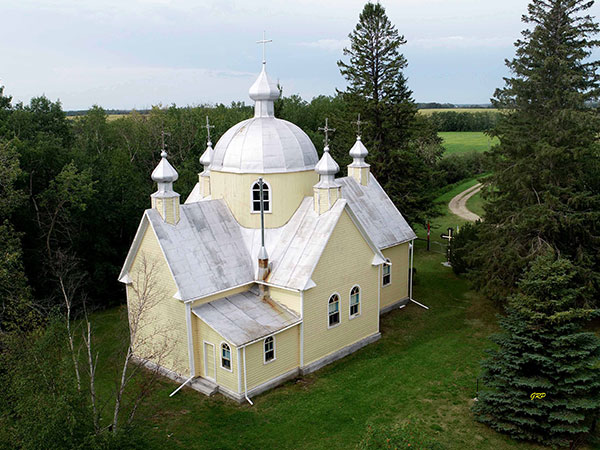 Aerial view of St. John the Baptist Ukrainian Catholic Church
