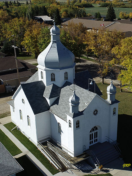 Aerial view of Ukrainian Orthodox Church of St. John