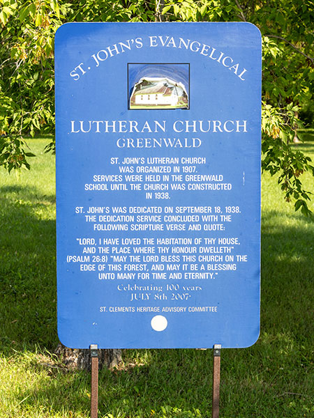 St. John’s Evangelical Lutheran commemorative sign
