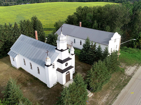 Aerial view of the St. John the Baptist Ukrainian Catholic Church