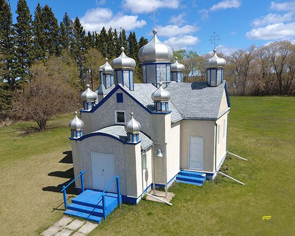 Aerial view of St. Lawrentius Ukrainian Orthodox Church