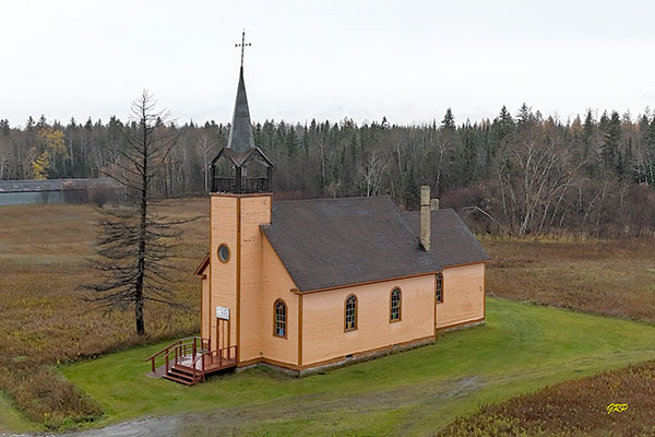 Aerial view of St. Louis of France Roman Catholic Church