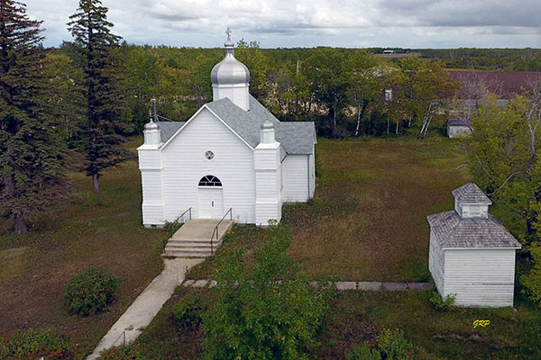 Aerial view of St. Mary the Protectress Ukrainian Orthodox Church