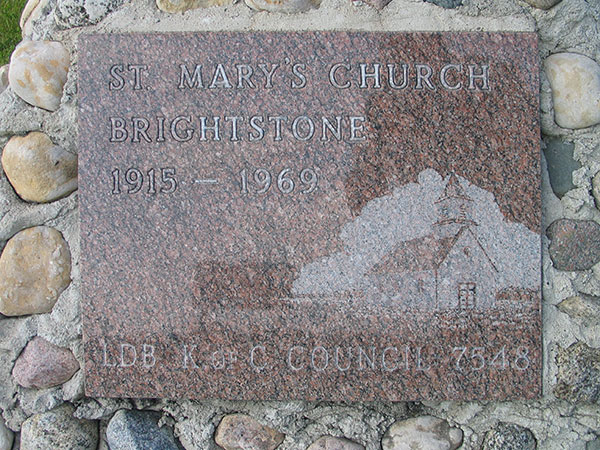 St. Mary’s Brightstone Church commemorative plaque