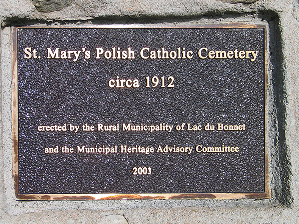 St. Mary’s Polish Catholic Cemetery plaque