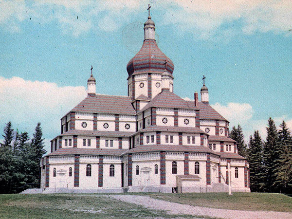 Postcard view of St. Mary’s Ukrainian Catholic Church at Mountain Road