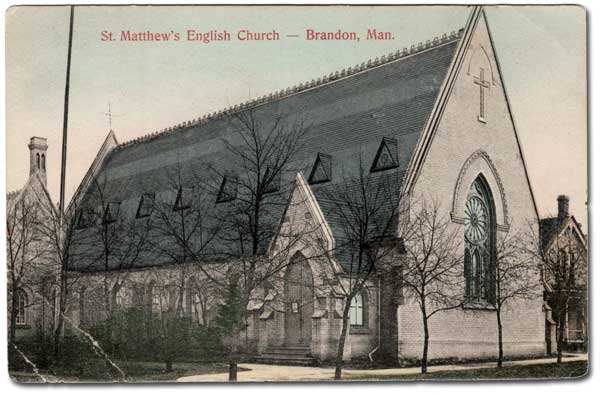 Postcard view of the original St. Matthew’s Anglican Church