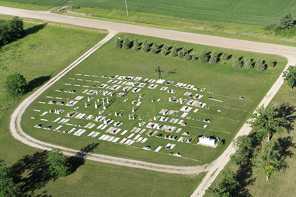 Aerial view of St. Michael’s and All Angels Ukrainian Catholic Cemetery