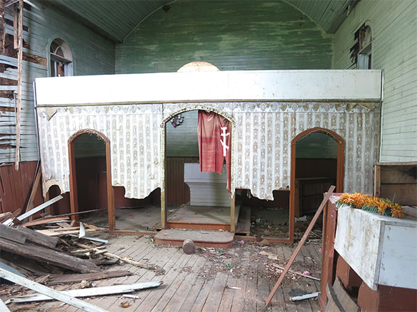 Interior of the former St. Michael’s Ukrainian Orthodox Church building