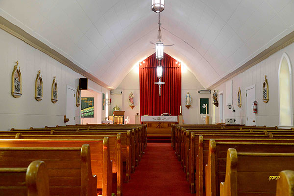 Interior of St. Joseph&rsquo;s Roman Catholic Church at Stony Mountain