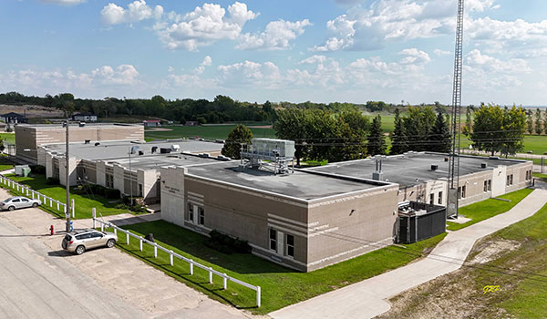 Aerial view of Stony Mountain School