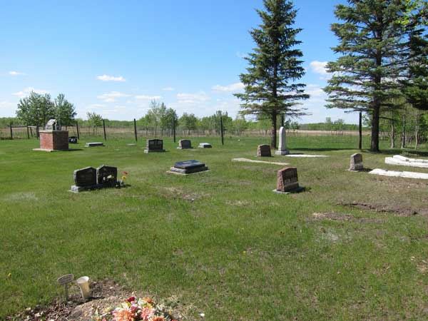 St. Paul’s Lutheran Cemetery with commemorative monument at left