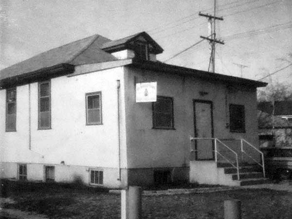 The original Strathmillan School building, used from 1915 to 1933, later a branch of the Royal Canadian Legion at 200 Thompson Drive